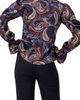 IVONNE IVONNE V-Neck Printed Shirt With Smocked Sleeves - 2
