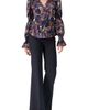 IVONNE IVONNE V-Neck Printed Shirt With Smocked Sleeves - 5