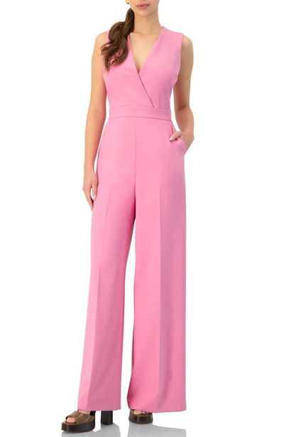 IVONNE IVONNE V-Neck Sleeveless Wide-Leg Jumpsuit