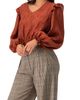 IVONNE IVONNE V-Neck Smocked Blouse with Ruffle Sleeves - 3
