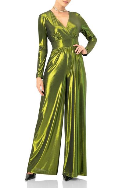 IVONNE IVONNE V-Neck Wide-Leg Jumpsuit