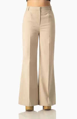 IVONNE IVONNE Wide-Leg Flare High-Waist Tailored Pants