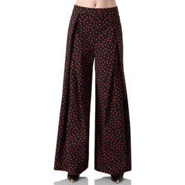 IVONNE IVONNE Wide-Leg Polka Dot Pants