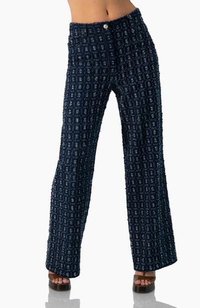 IVONNE IVONNE Wide Leg Burned-Out Jeans