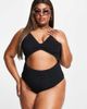 Ivory Rose Ivory Rose Plus crinkle knot front cut out swimsuit in black - 3