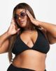 Ivory Rose Ivory Rose Plus halter bikini top in black crinkle - 1
