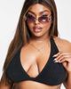 Ivory Rose Ivory Rose Plus halter bikini top in black crinkle - 4