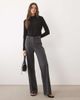 Iyal IYAL bamboo long sleeve wrap cape detail top in black - 2