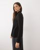 Iyal IYAL bamboo long sleeve wrap cape detail top in black - 3
