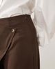 Iyal IYAL pants with wrap over skirt button detail in brown - part of a set - 3