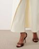 Iyal IYAL pants with wrap over skirt button detail in cream-White - 4