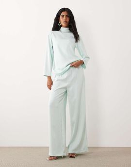 Iyal IYAL slim wide leg pants in mint - part of a set-Green