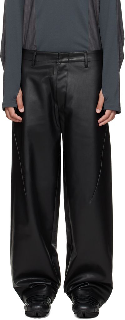 J EONGL I J EONGL I SSENSE Exclusive Black Cicada Faux-Leather Trousers