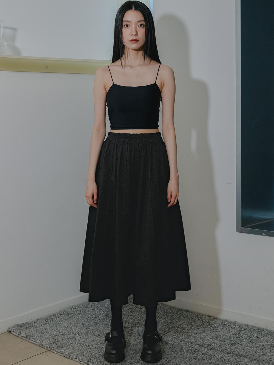 J VINEYARD Divided Flare Black Skirt