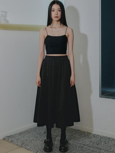 J VINEYARD Divided Flare Black Skirt