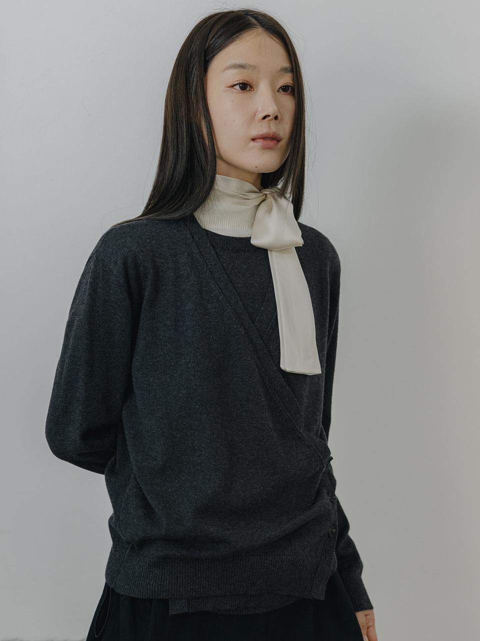 J VINEYARD Double Layered Gray Cardigan