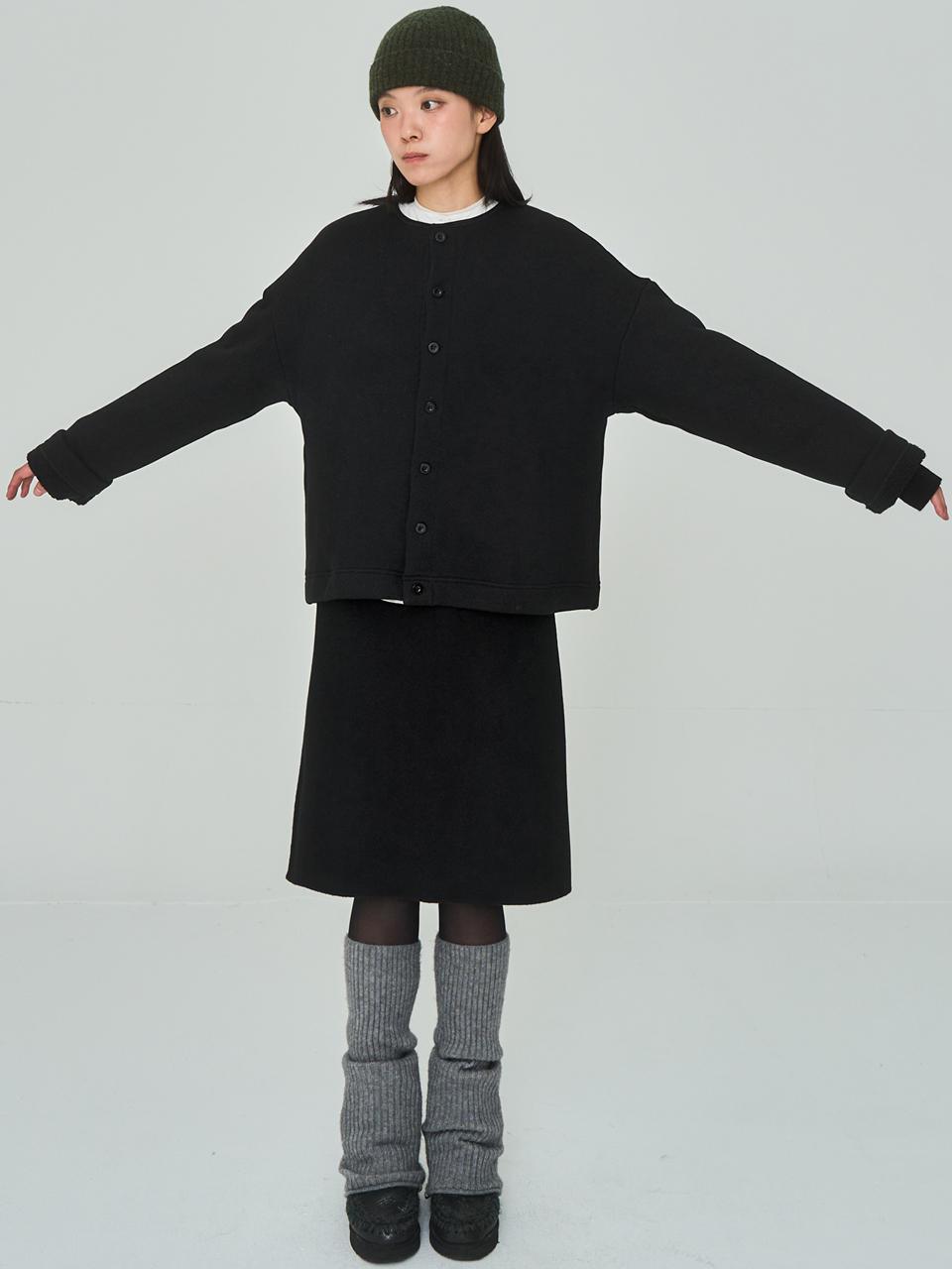 J VINEYARD Fleece Button Black Jacket