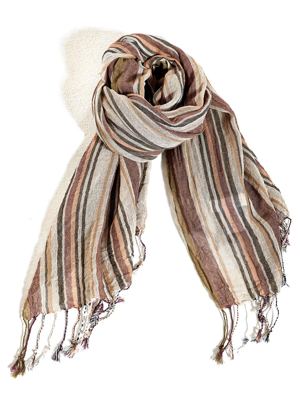 J VINEYARD LINEN STRIPE MIX SCARF