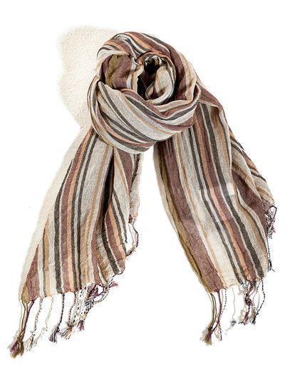 J VINEYARD LINEN STRIPE MIX SCARF