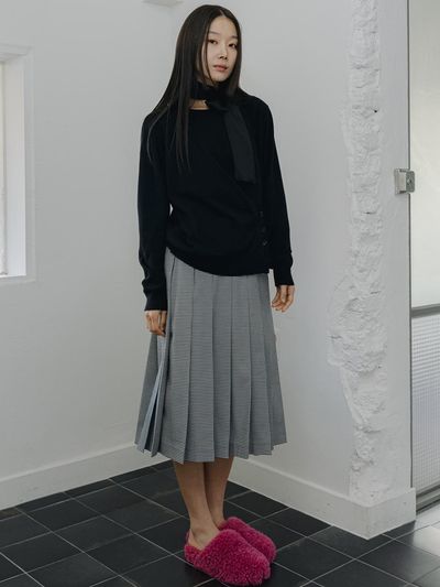 J VINEYARD Medium Pleated Check Skirt