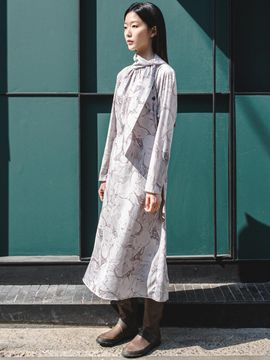 J VINEYARD SS Unbal Scarf Gray Dress