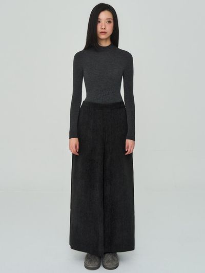 J VINEYARD Thick maxi H Black Skirt