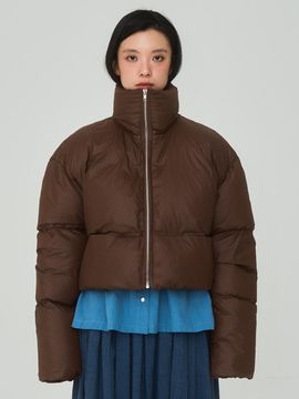 J VINEYARD Volume Short Brown Padded jacket