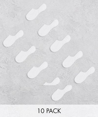 Jack & Jones Jack & Jones 10 pack invisible socks in white