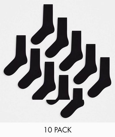Jack & Jones Jack & Jones 10 pack socks with logo in black