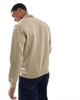Jack & Jones Jack & Jones 1/4 zip sweat with logo in sage-Neutral - 4