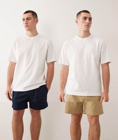 Jack & Jones Jack & Jones 2-pack drawstring chino shorts in beige and navy-Neutral