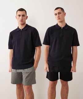 Jack & Jones Jack & Jones 2-pack drawstring chino shorts in gray and black