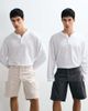 Jack & Jones Jack & Jones 2 pack cargo shorts in cream and gray-White - 1