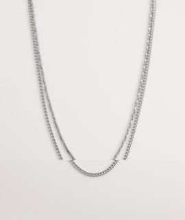 Jack & Jones Jack & Jones 2 pack chain necklaces in silver tone