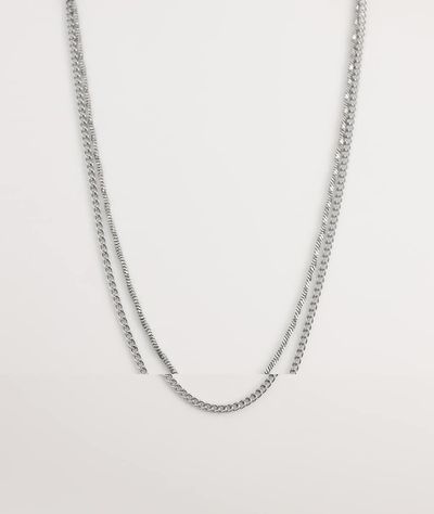 Jack & Jones Jack & Jones 2 pack chain necklaces in silver tone