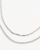 Jack & Jones Jack & Jones 2 pack chain necklaces in silver tone - 3
