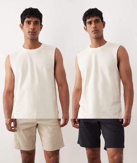 Jack & Jones Jack & Jones 2 pack chino shorts in navy and beige
