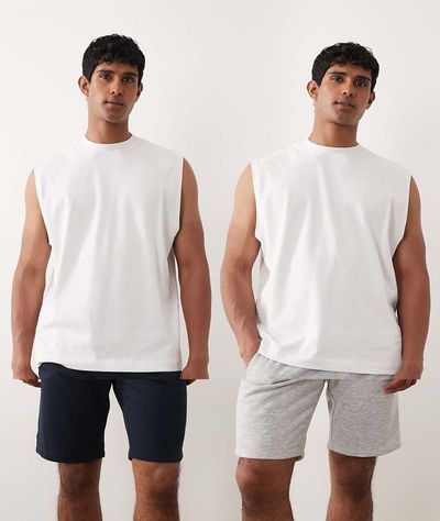 Jack & Jones Jack & Jones 2 pack jersey shorts in gray and navy