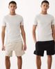 Jack & Jones Jack & Jones 2 pack linen mix shorts in black and cream - 1