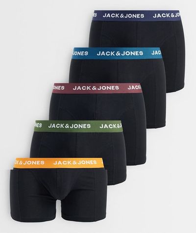 Jack & Jones Jack & Jones 3 pack of boxers with contrast waistband in black