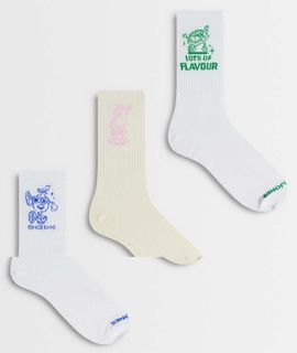 Jack & Jones Jack & Jones 3 pack sports socks with cartoon in white