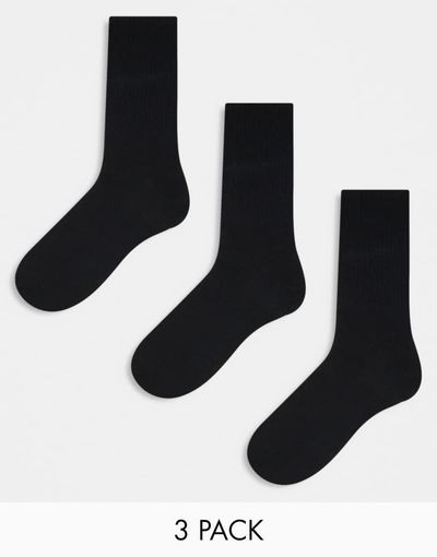 Jack & Jones Jack & Jones 3 pack tennis socks in black