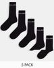 Jack & Jones Jack & Jones 5-pack logo sport socks in black - 1