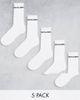 Jack & Jones Jack & Jones 5 pack logo sports socks in white - 1