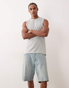 Jack & Jones Jack & Jones Alex baggy denim shorts in light blue tint