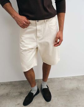 Jack & Jones Jack & Jones Alex denim shorts in cream-White