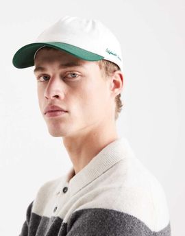 Jack & Jones Jack & Jones baseball cap in off white and green