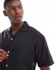 Jack & Jones Jack & Jones camp collar linen blend shirt in black - 2
