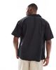 Jack & Jones Jack & Jones camp collar linen blend shirt in black - 4