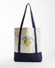 Jack & Jones Jack & Jones canvas tote bag with lemon print in beige & blue-Neutral - 1